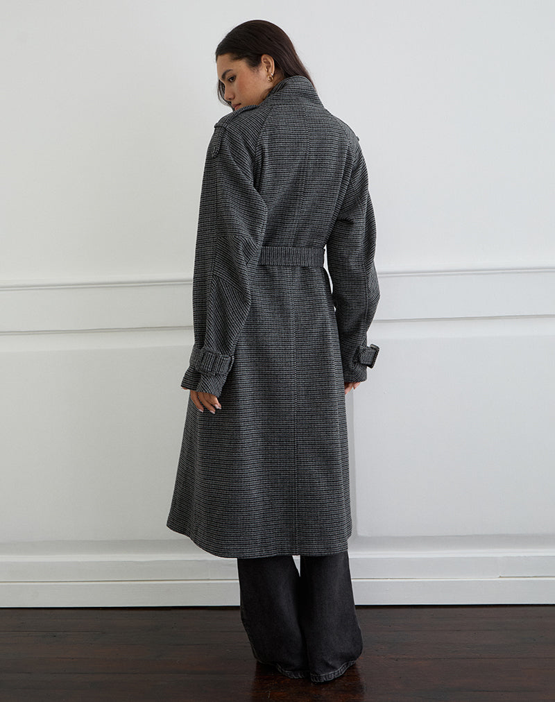 Immagine di Ravari Trench con cintura in Charcoal Check