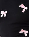 Nero con fiocchi rosa