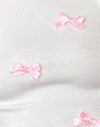 Bianco sporco con fiocchi rosa