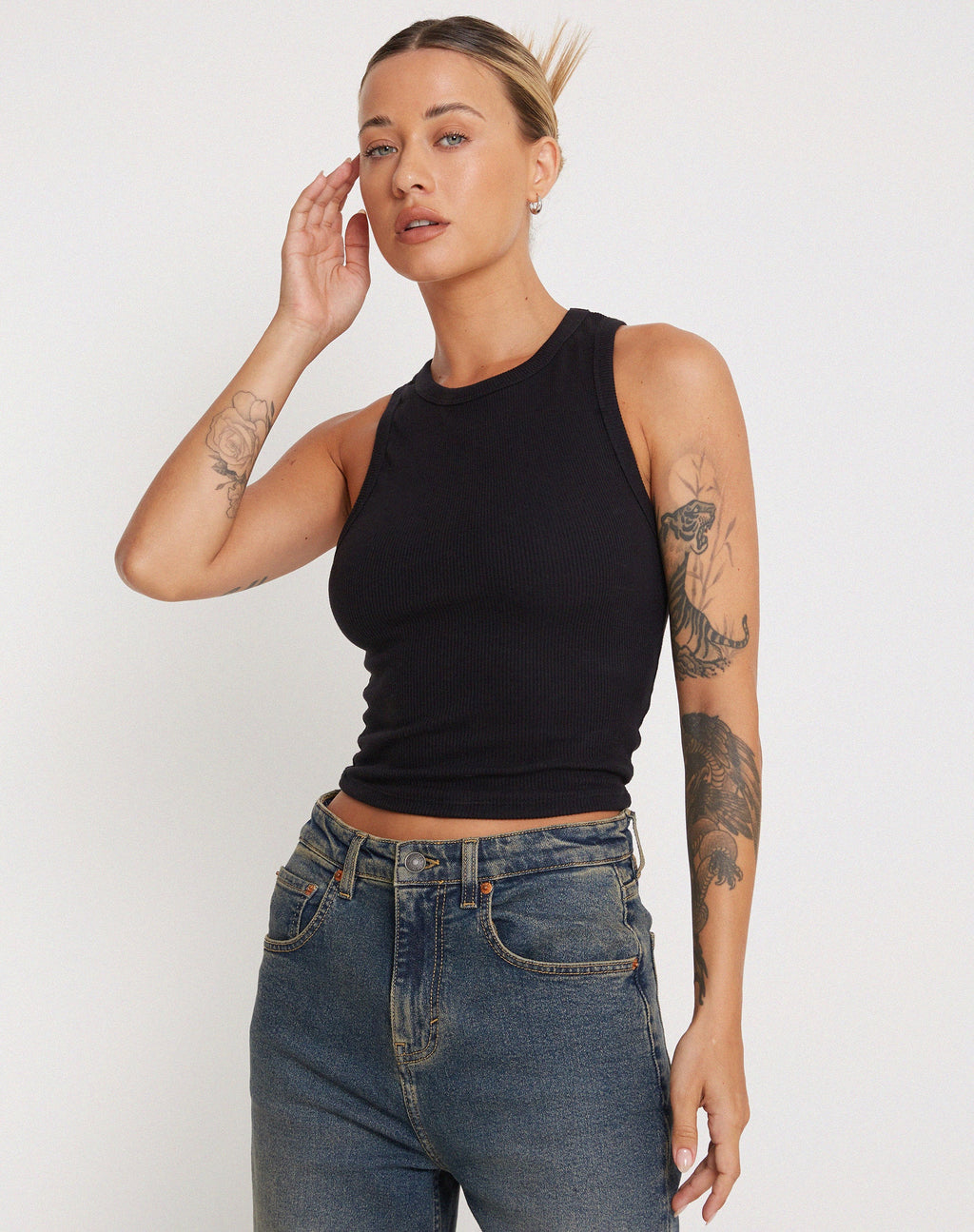 Canotta Rave in Rib Black