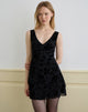 Immagine di Rawson Mini Dress in Flock Leaf Flower Nero