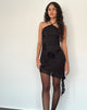 Immagine di Redi Mini Halterneck Dress in Orchids Flock Nero
