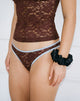 Immagine di Yinis Knickers in pizzo color cioccolato con bordatura blu