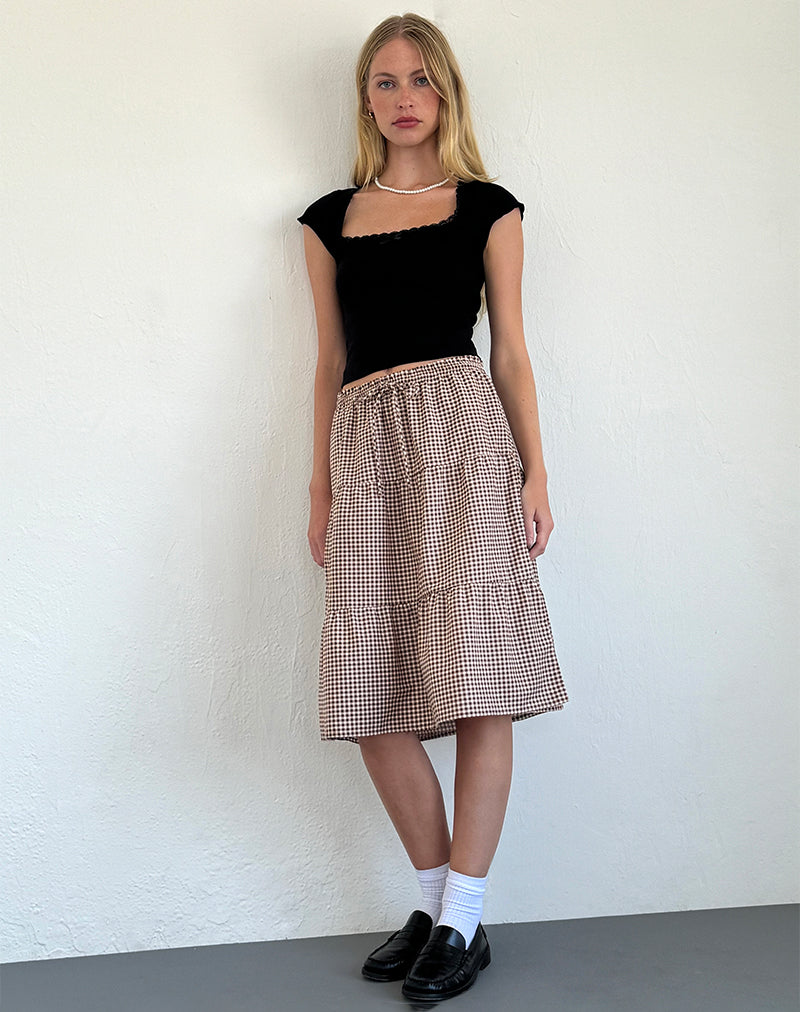 Immagine di Reef Midi Skirt in Mini Gingham Brown
