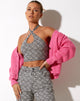 Immagine di Reis Crop Top in Optic Square Bianco e Nero