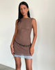 Immagine di Ren Mini Dress in Mesh Marrone con Azzurro