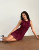 Immagine di Renata Mini Dress in fiore botanico floccato Maroon
