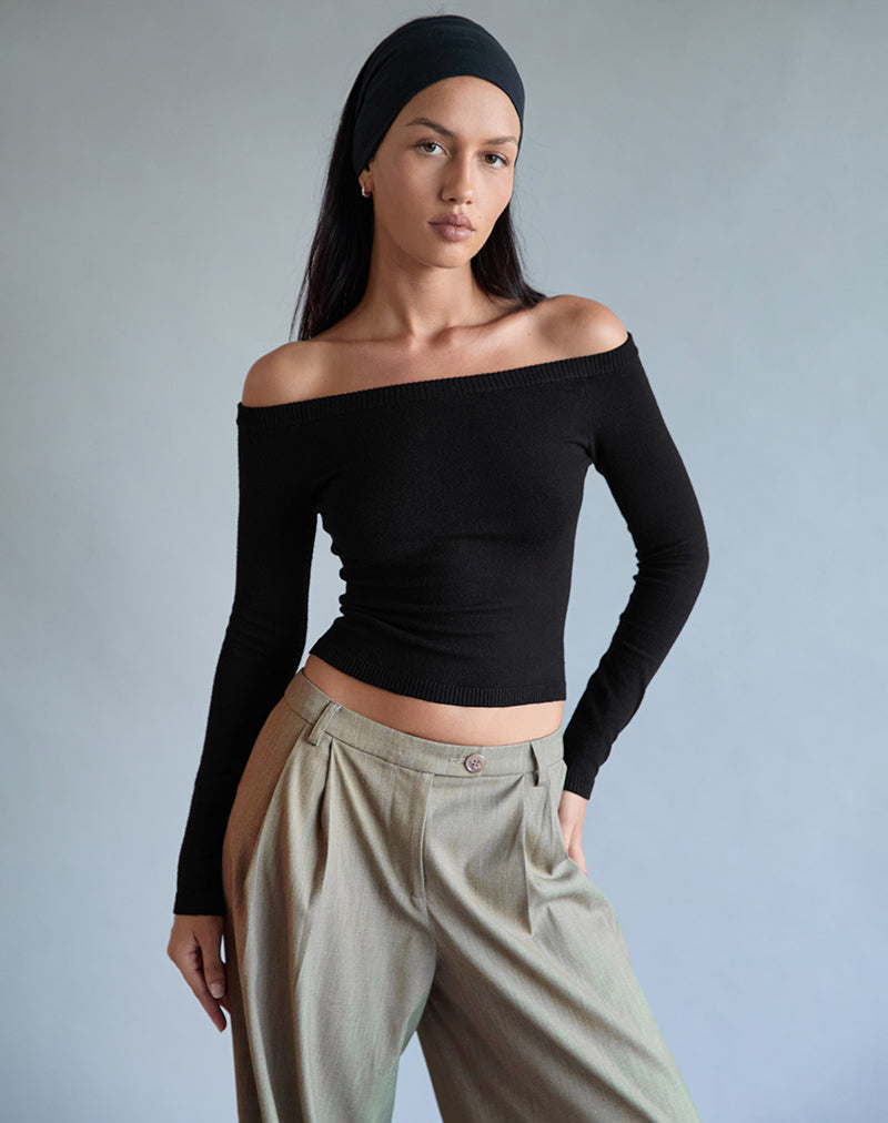 Immagine di Renie Bardot Top in maglia nera