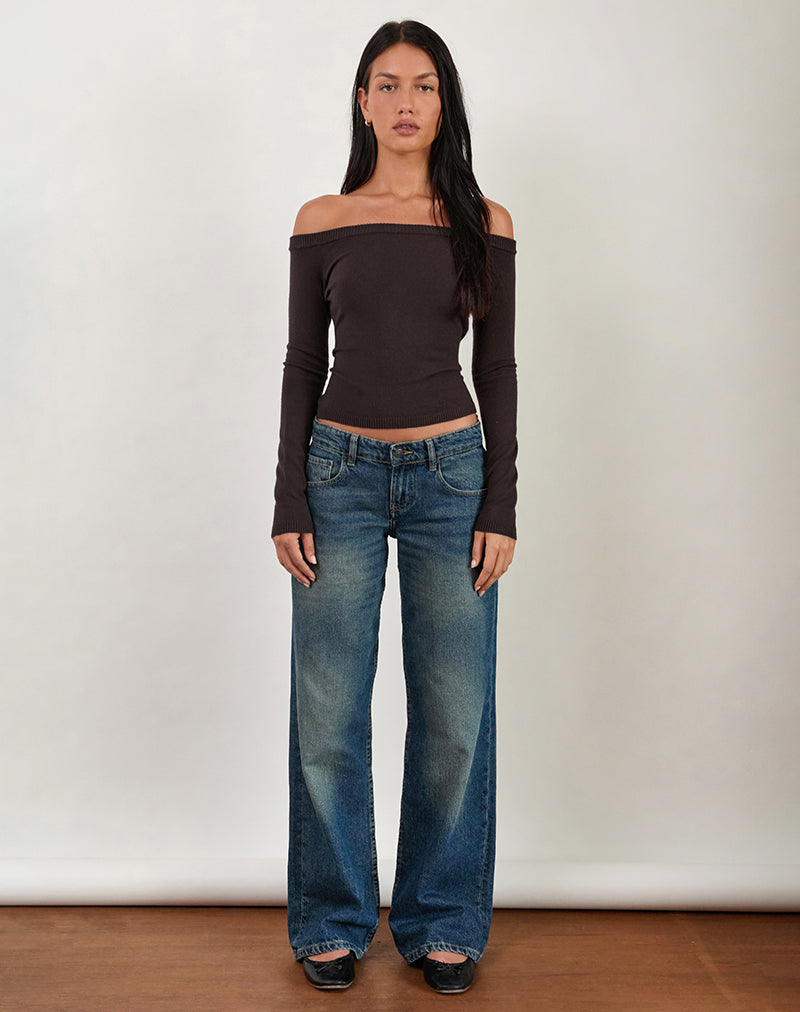 Immagine di Renie Bardot Top in maglia marrone scuro
