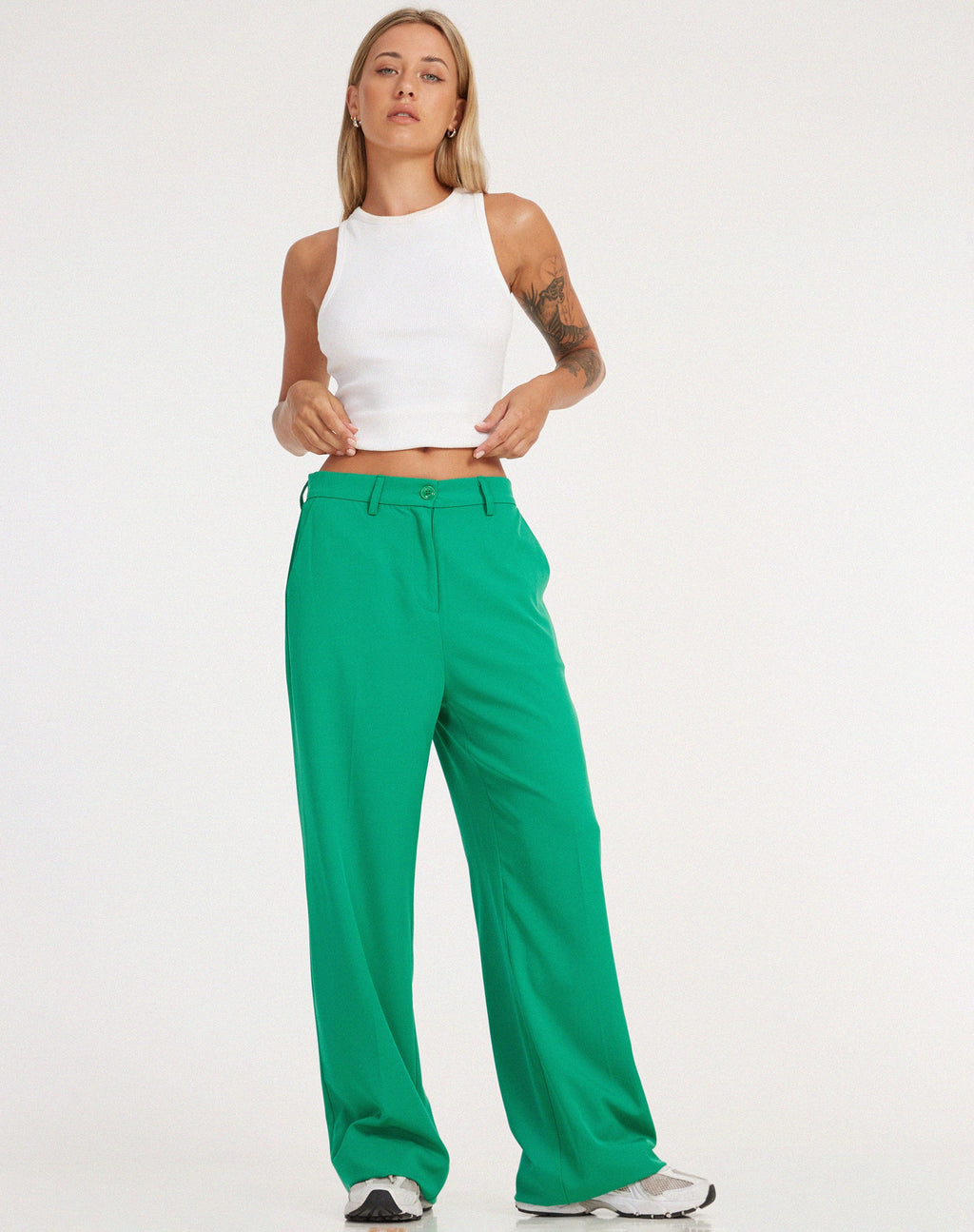 Pantaloni Abba in verde sartoriale