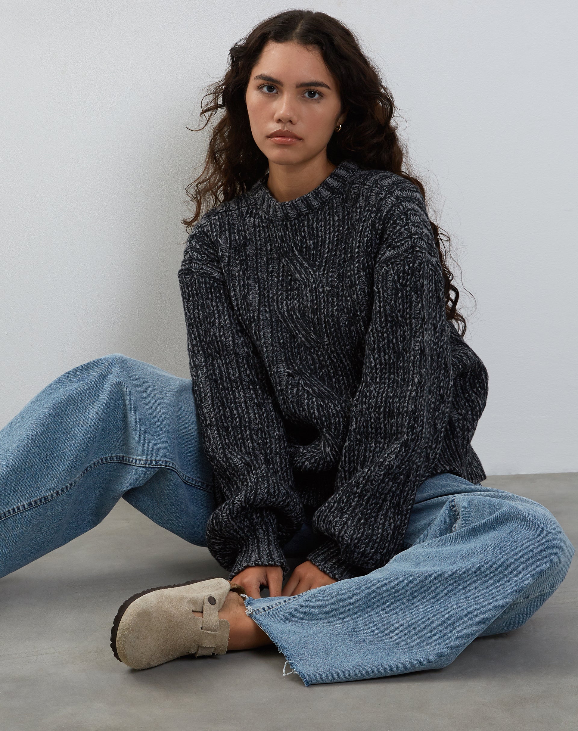 immagine di Amieta Knitted Jumper in Shadow Grey
