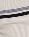 Bianco con strisce grigie e nere