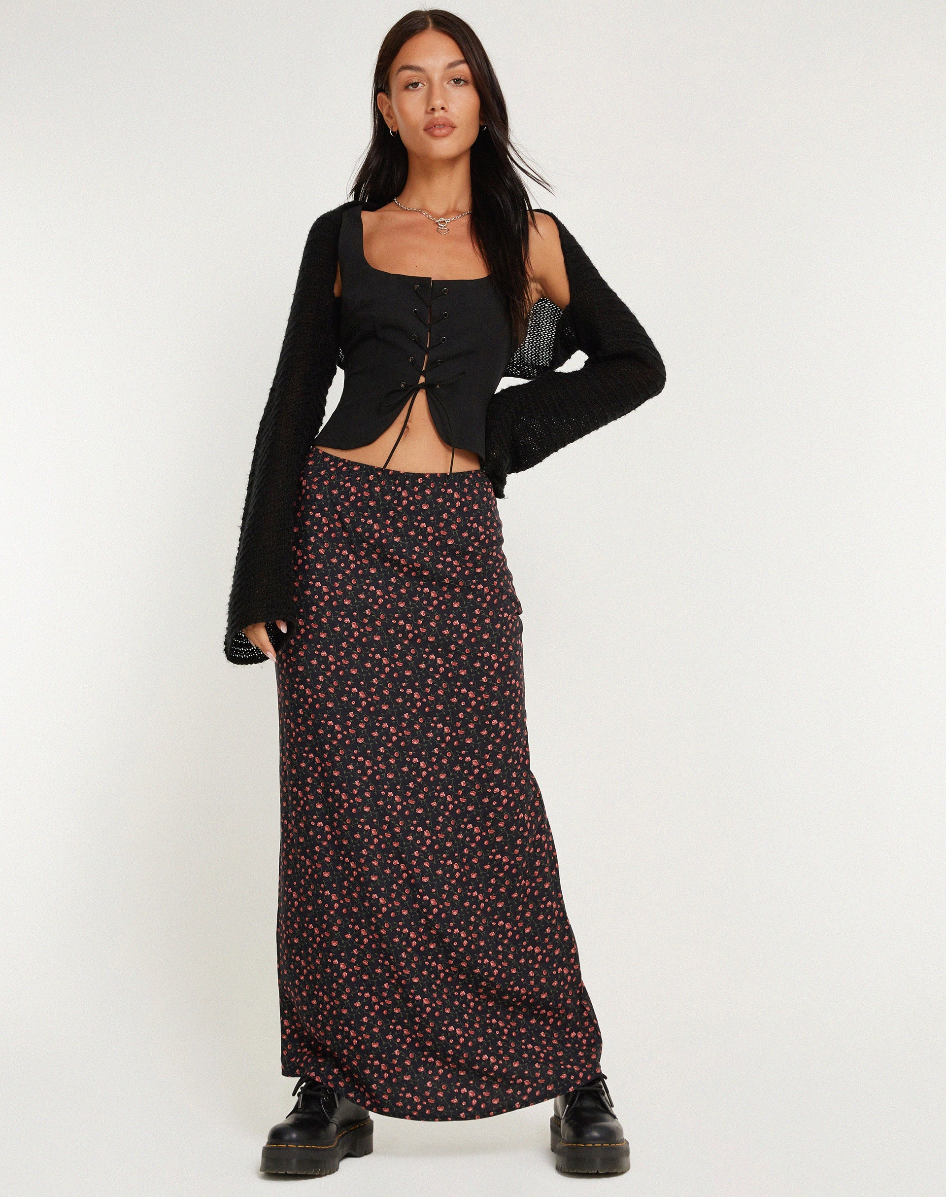 immagine di Easton Maxi Gonna in Rosa Scuro Rosa Nero