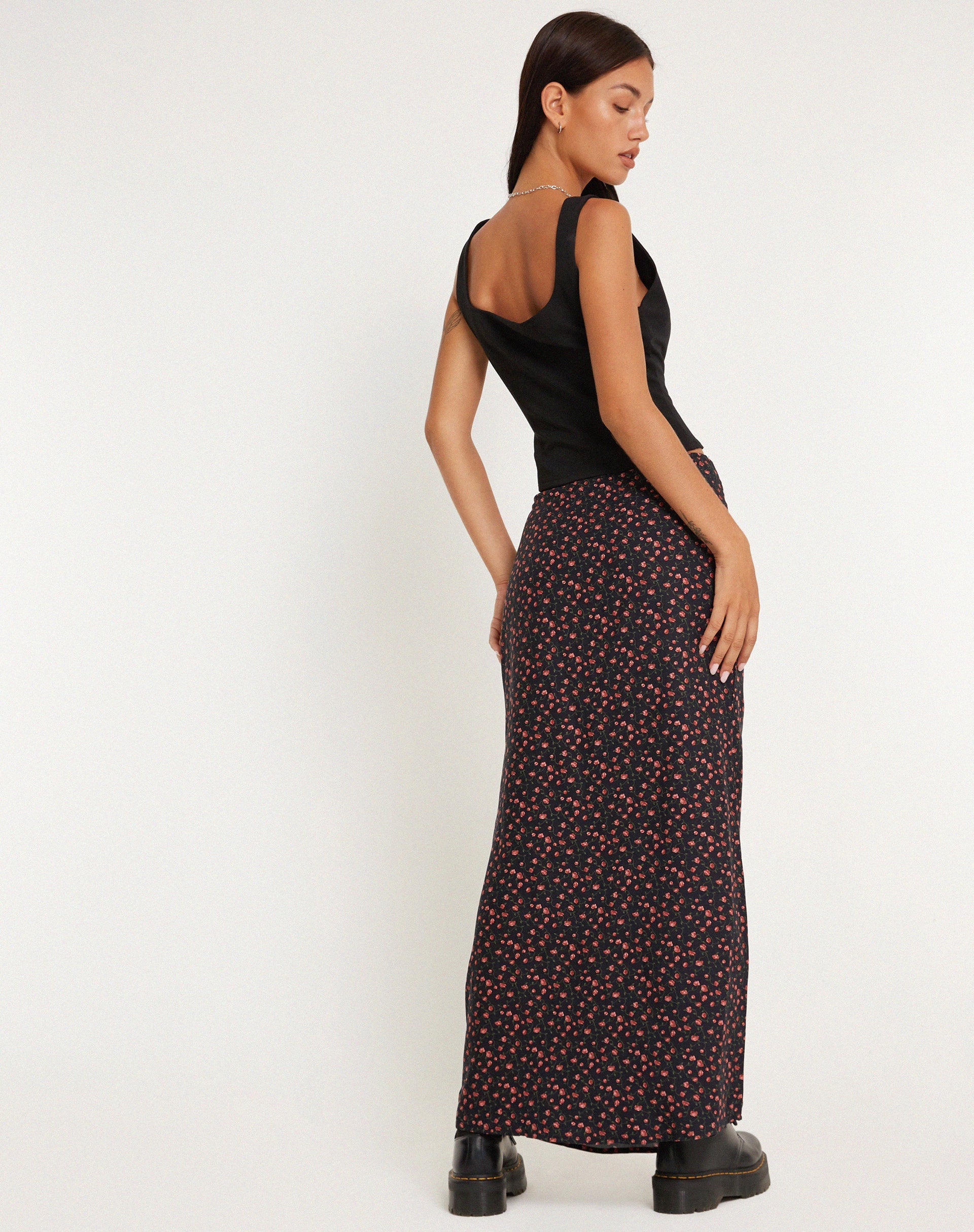 immagine di Easton Maxi Gonna in Rosa Scuro Rosa Nero