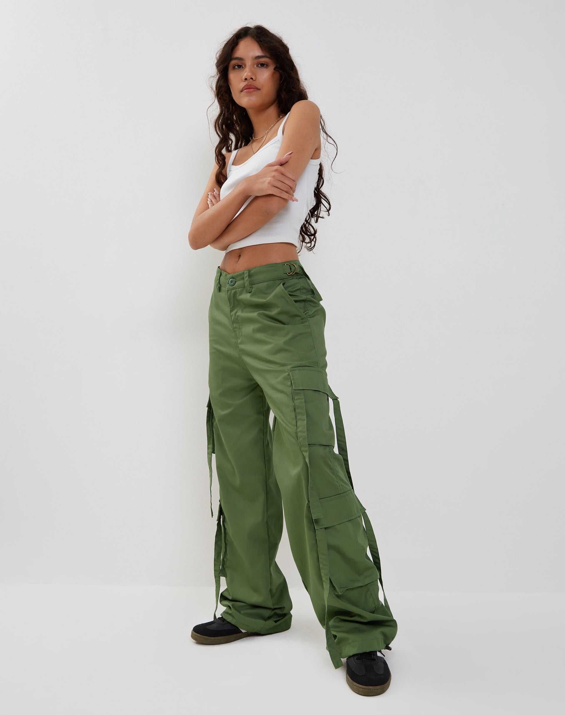 immagine di Edgar Pantalone Cargo a gamba larga in verde militare