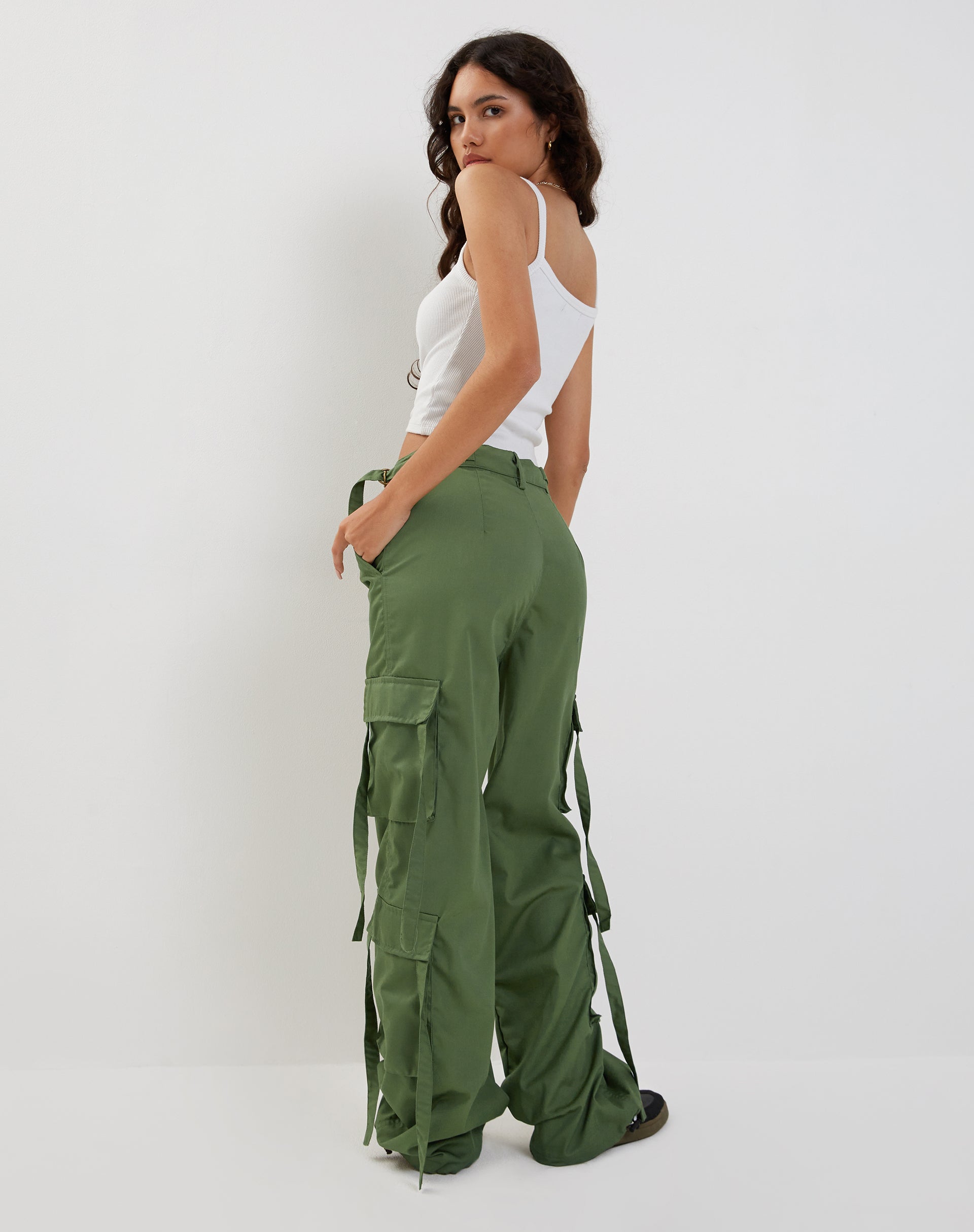 immagine di Edgar Pantalone Cargo a gamba larga in verde militare