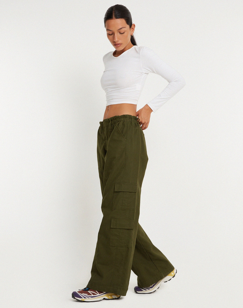 Pantaloni Hansa Cargo in Panama oliva scuro