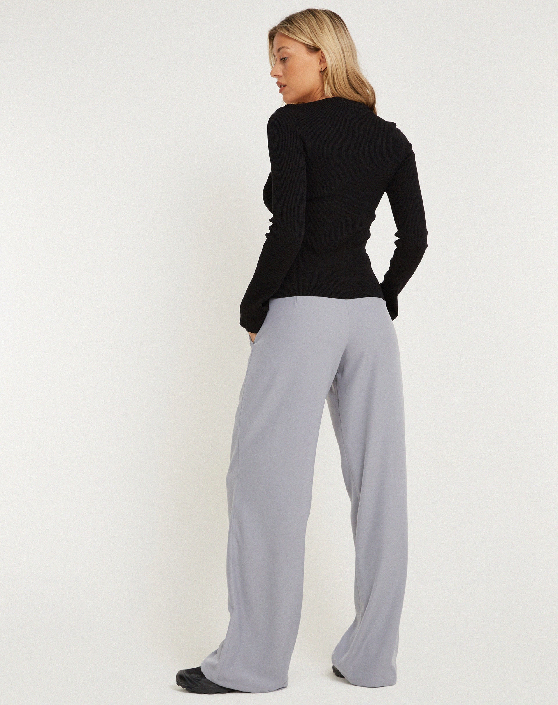 immagine di Hondra Pantalone a gamba larga in grigio chiaro