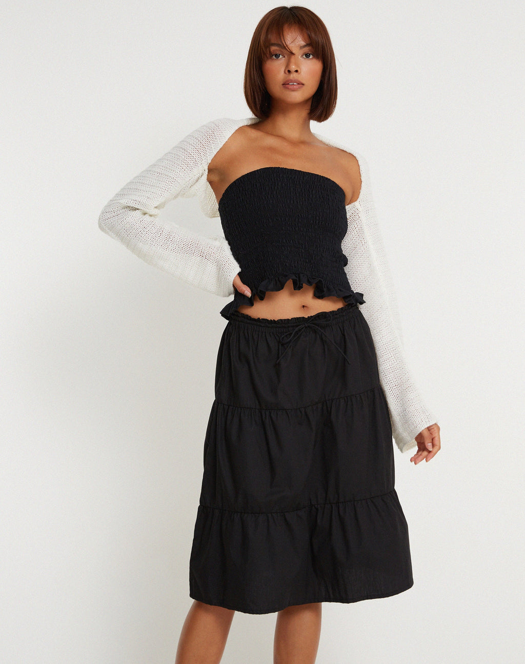 Top a fascia Kiyo in nero