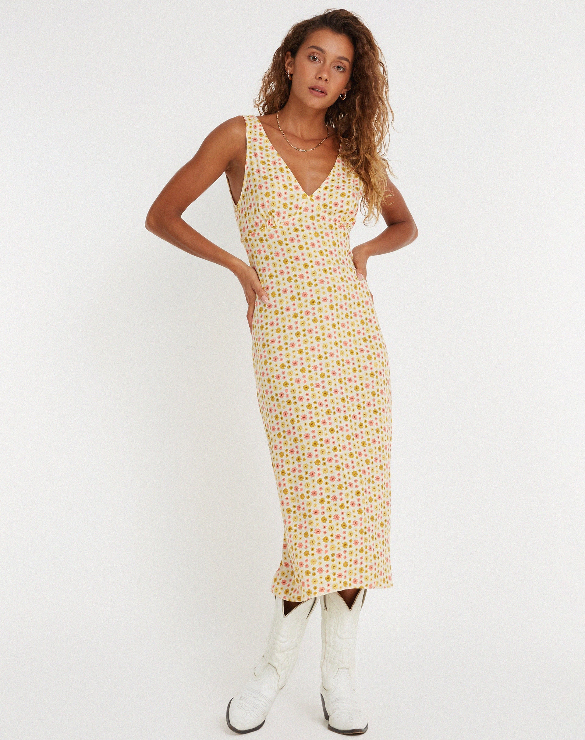 immagine di Lisheva Midi Dress in Daisy Chain Crema
