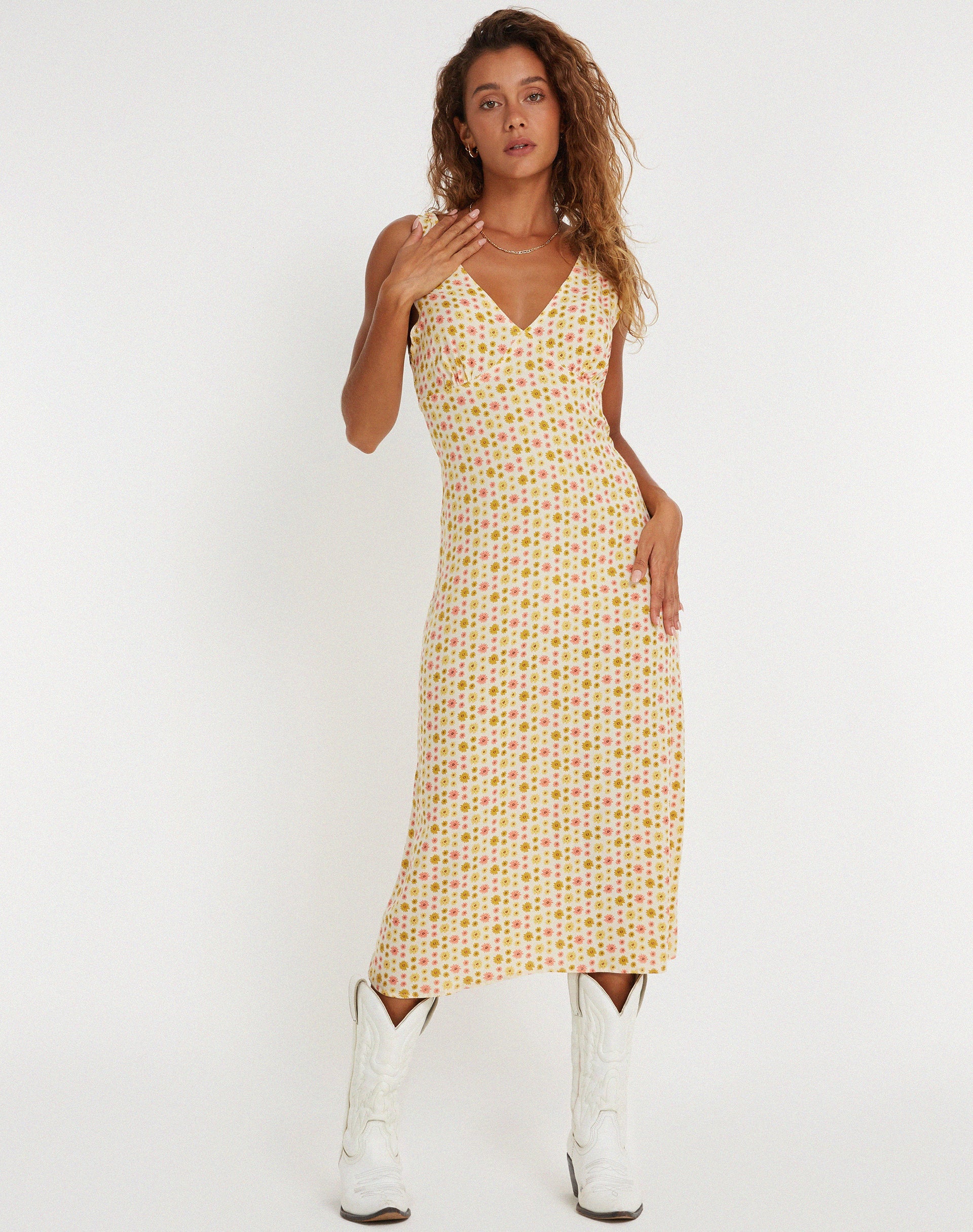 immagine di Lisheva Midi Dress in Daisy Chain Crema