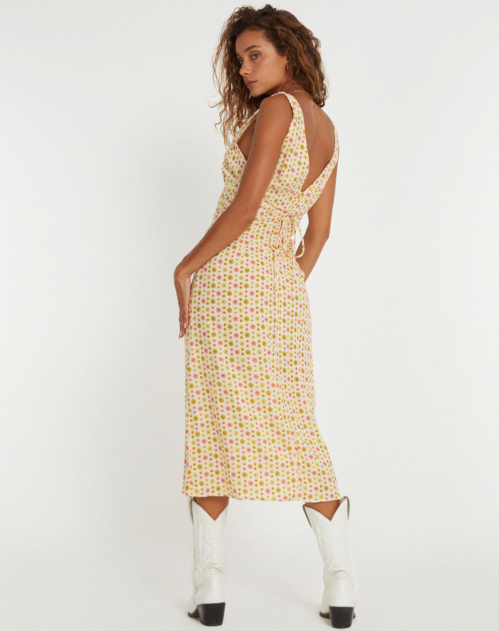 Vestito midi Lisheva in Daisy Chain Crema