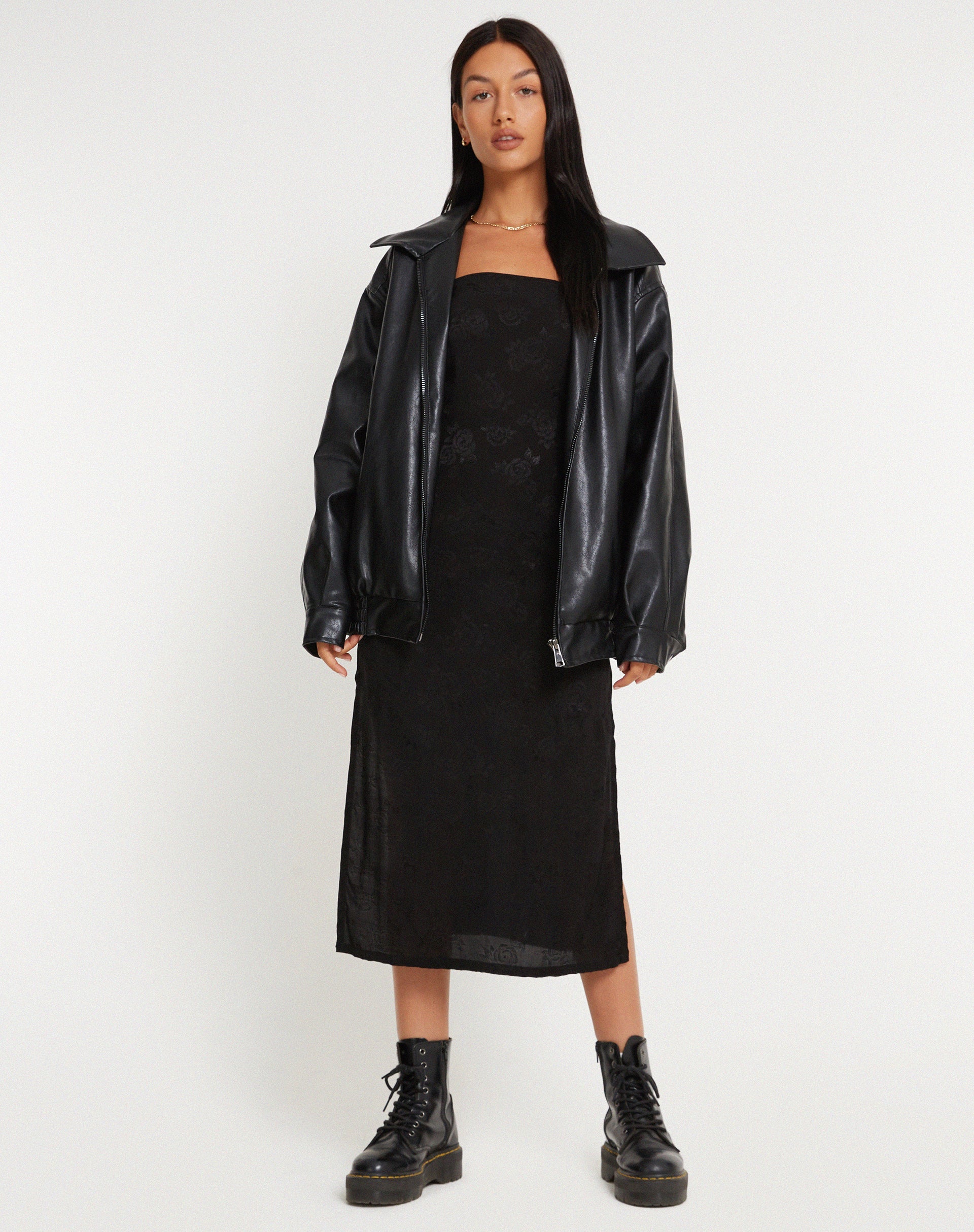 immagine di Nosita Midi Dress è Satin Rose Nero