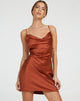 Immagine di Paiva Slip Dress in Raso Ruggine Scuro