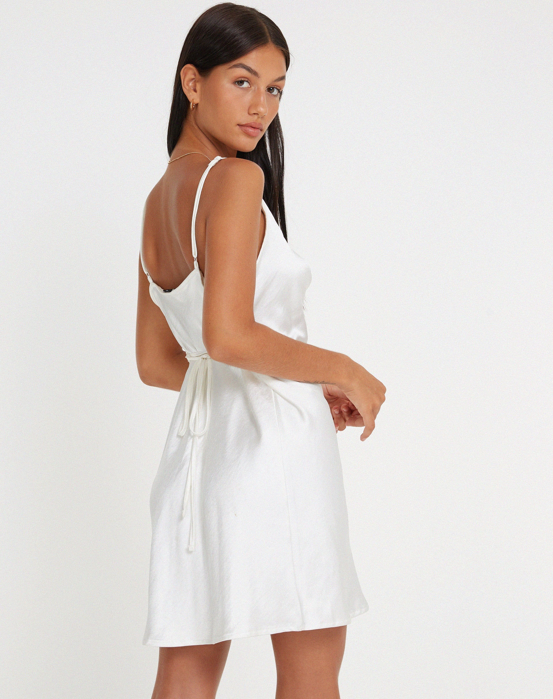 Immagine di Paiva Slip Dress in Raso Avorio