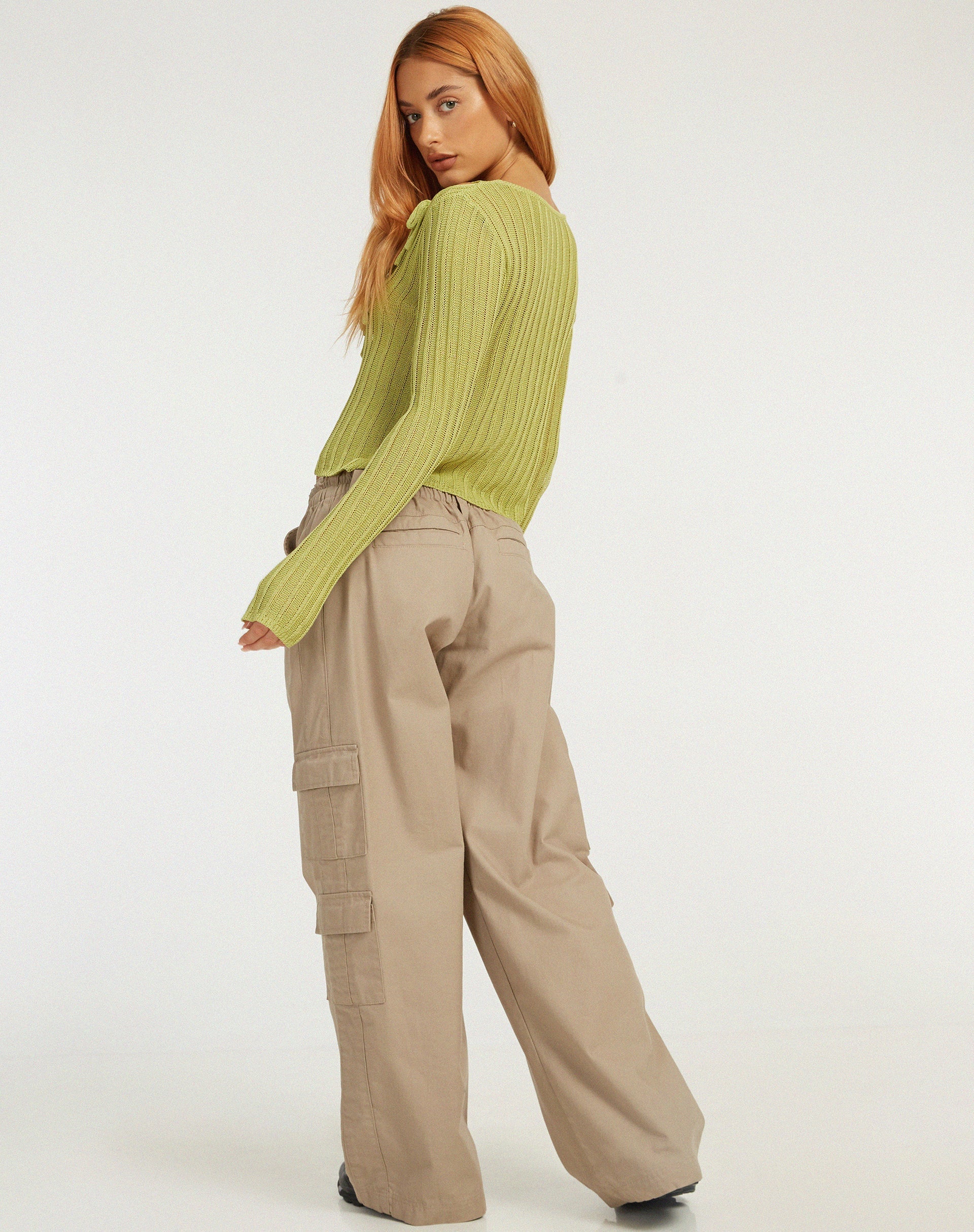 immagine di Potina Long Sleeve Cardi in Lime