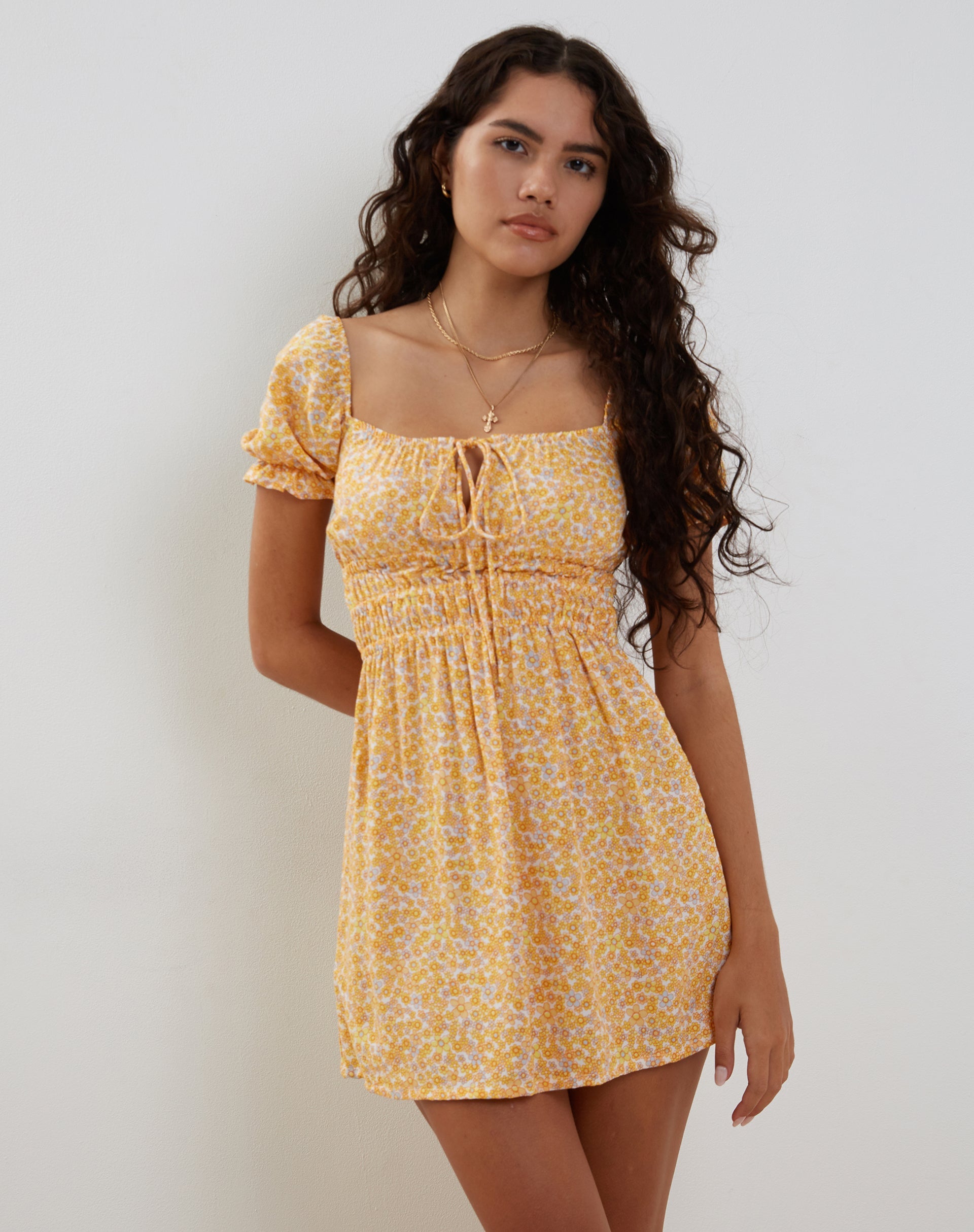 Immagine di Rosmilly Mini Dress in Flower Garden Giallo