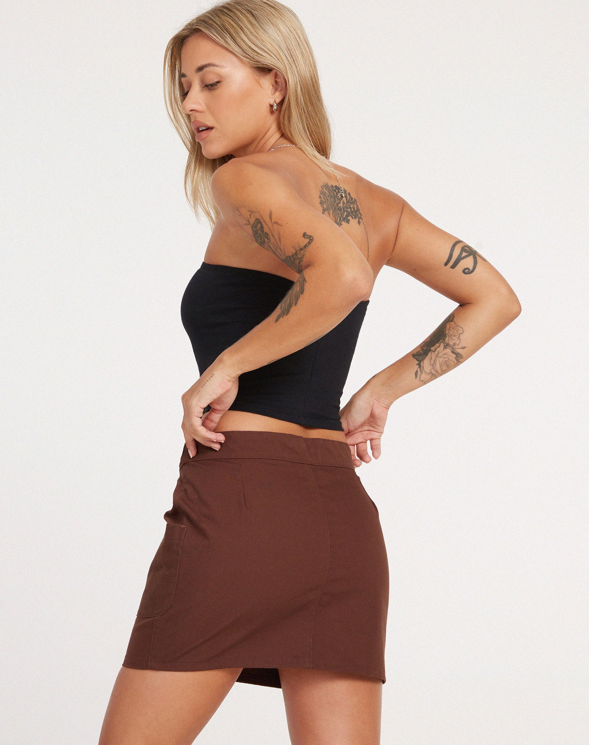 immagine di Stina Mini Skirt in Panama Choco