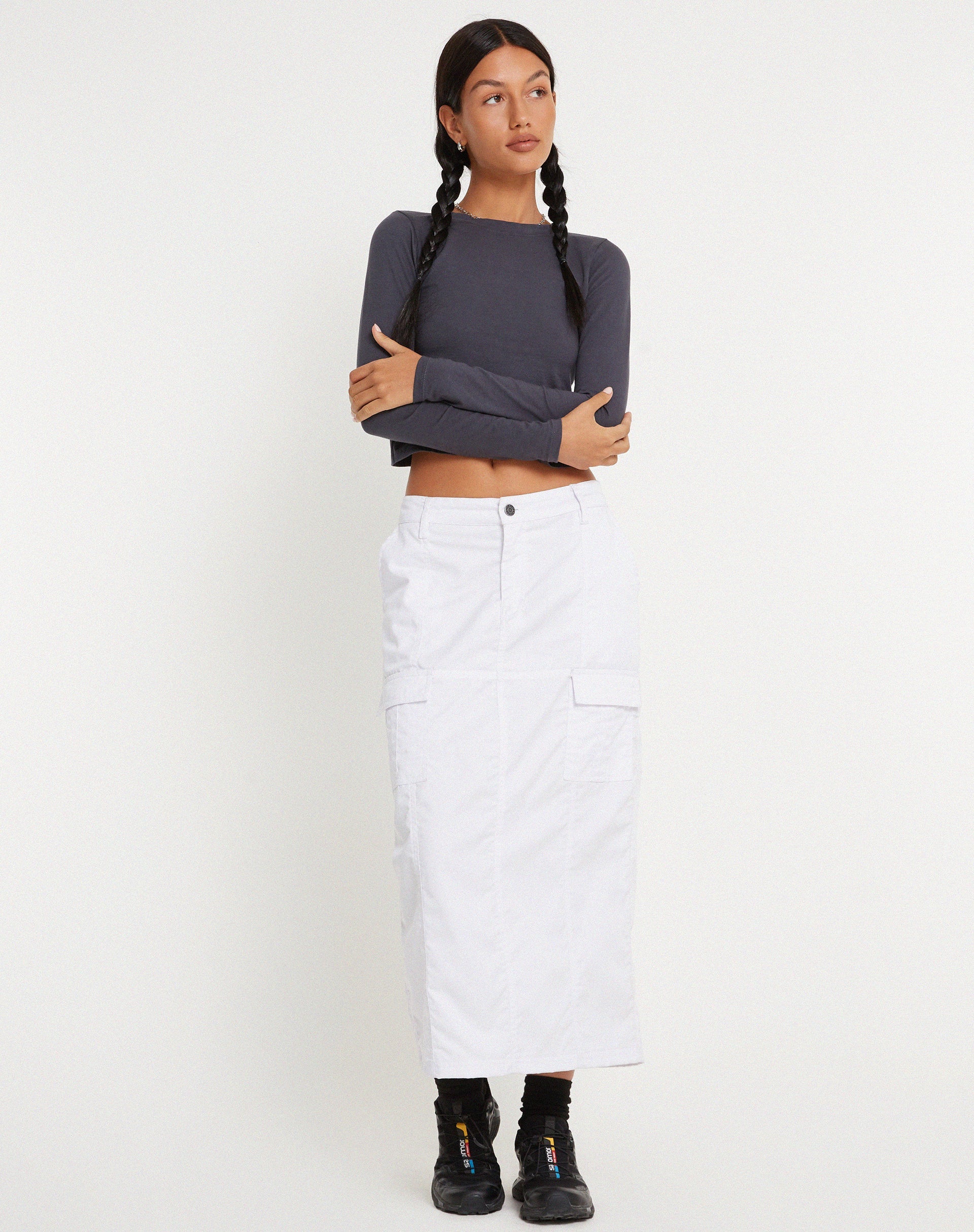 Immagine di Widya Cargo Maxi Gonna in bianco