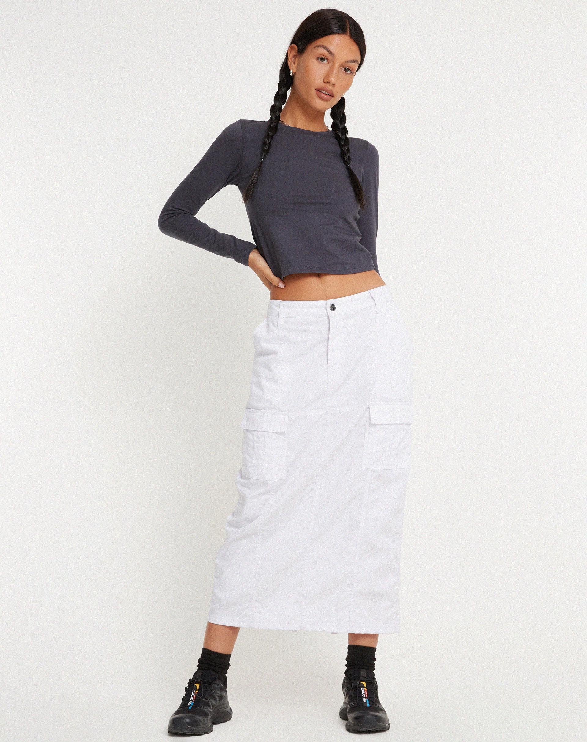 Immagine di Widya Cargo Maxi Gonna in bianco