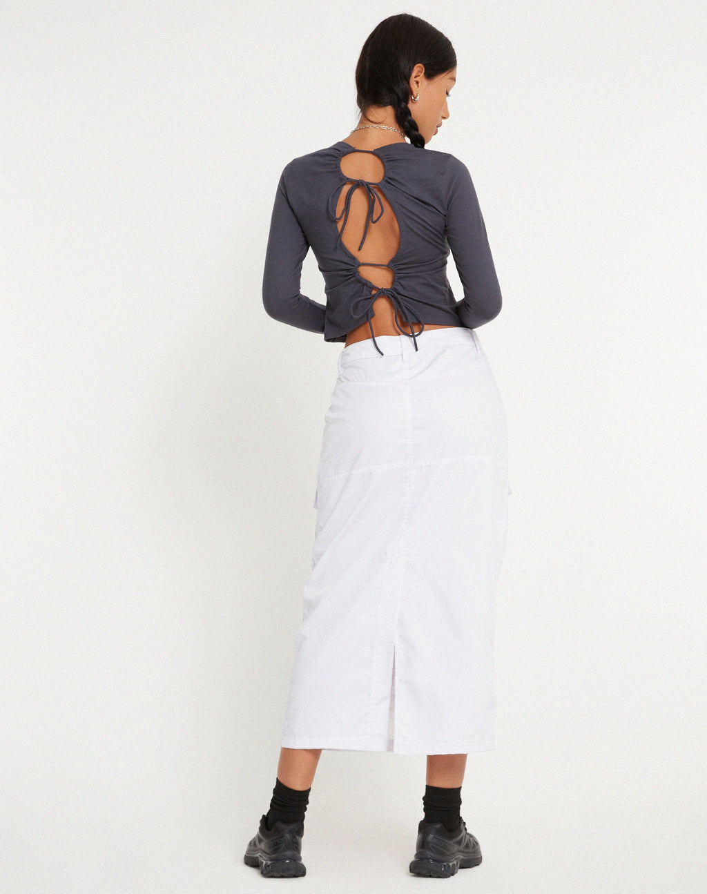 Widya - Gonna midi cargo in bianco