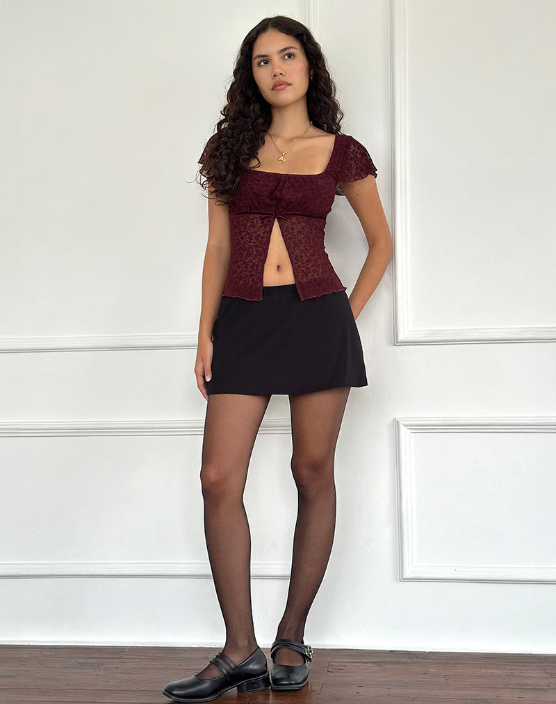Immagine di Retina Top in Ditsy Flock Burnt Maroon