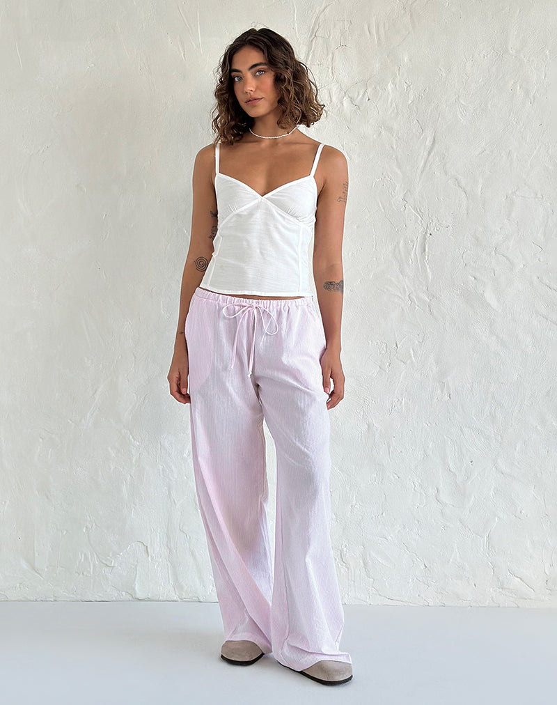 Immagine del pantalone Samir in cotone a righe rosa