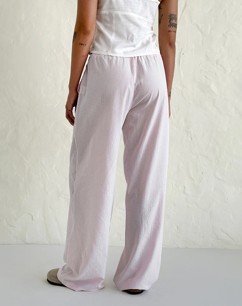Immagine del pantalone Samir in cotone a righe rosa