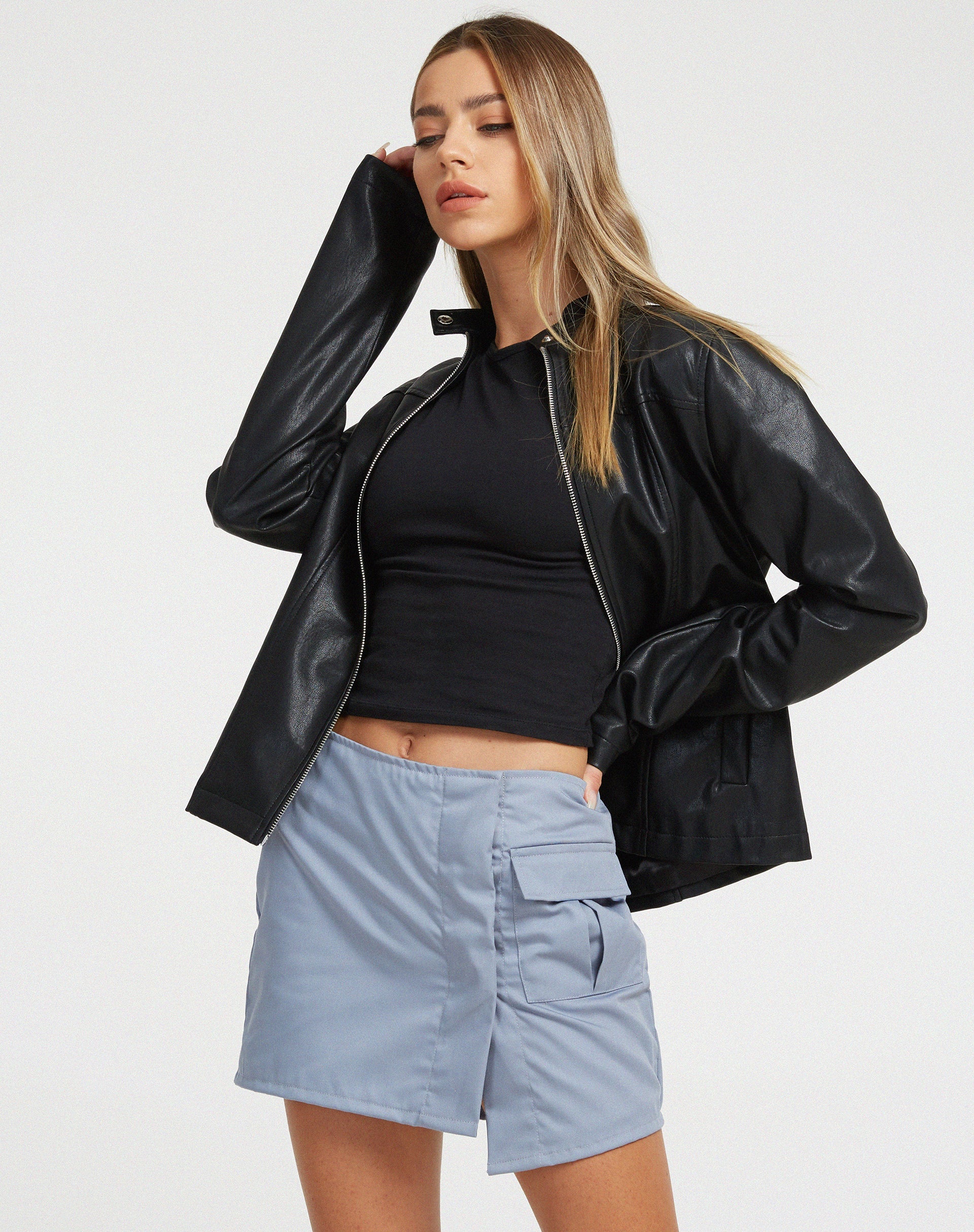 immagine di Rhory Mini Cargo Skirt in grigio chiaro