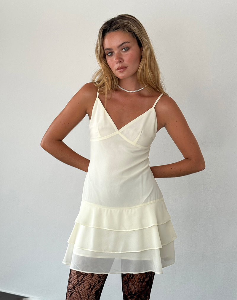 Immagine di Riasi Mini Abito in Chiffon Avorio