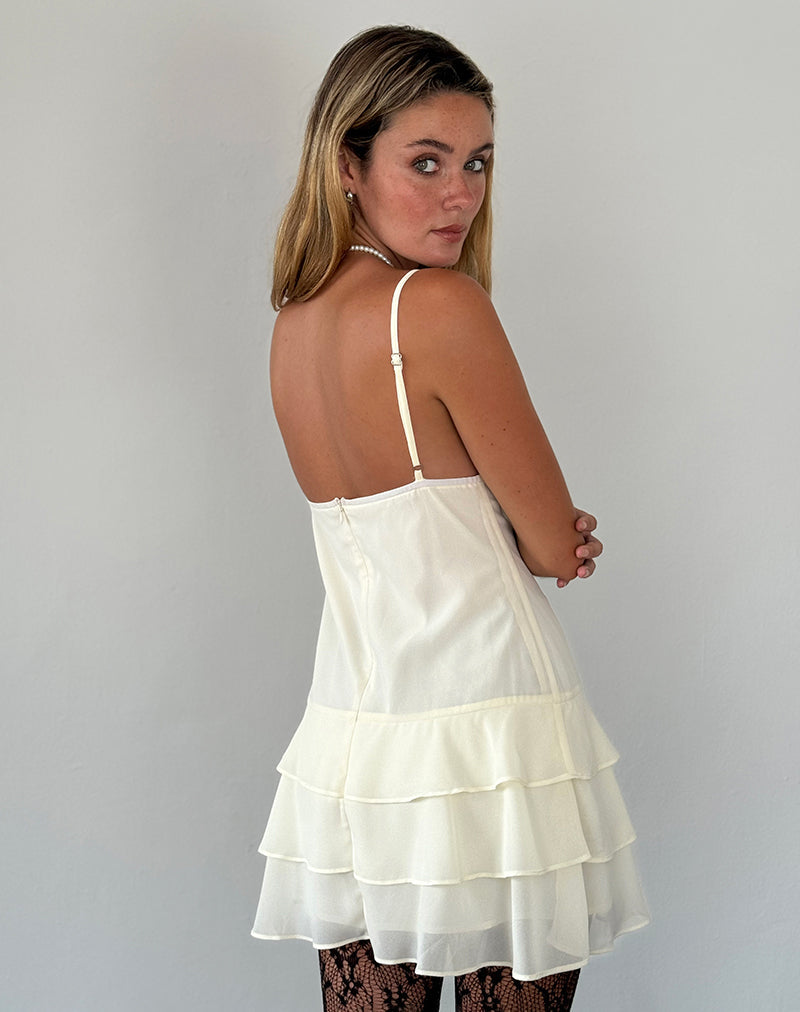 Immagine di Riasi Mini Abito in Chiffon Avorio