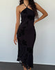 Immagine di Ribka Halterneck Midi Dress in Orchids Flock Nero