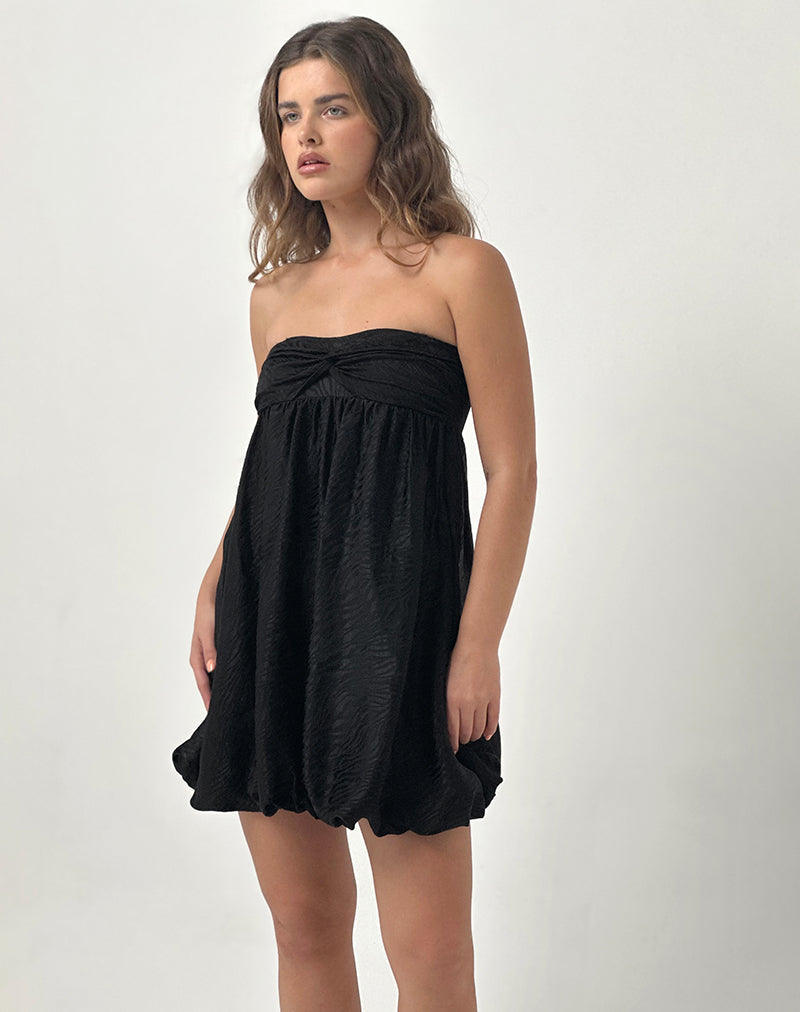 Immagine di Richie Mini Dress in Satin Jacquard Nero