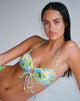 Immagine di Ricoa Bikini Top in Blu Acquerello Floreale