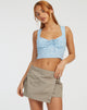 Immagine di Ridis Crop Top in Ditsy Rose Blu