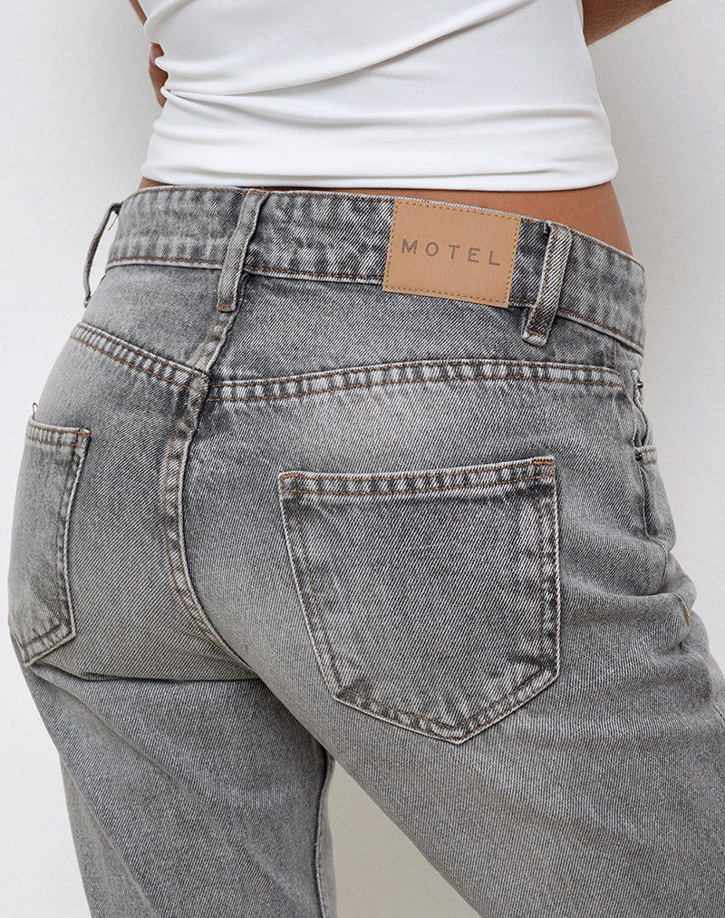 Immagine di Rigid Jeans a vita bassa in lavaggio grigio