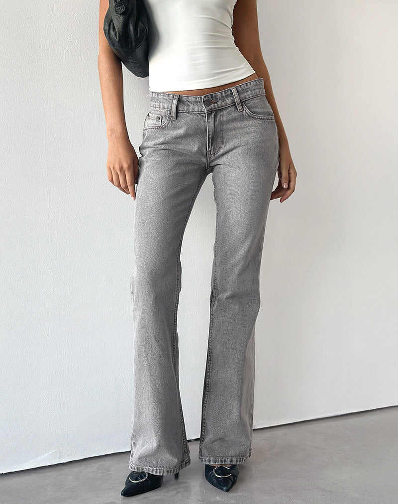 Immagine di Rigid Jeans a vita bassa in lavaggio grigio