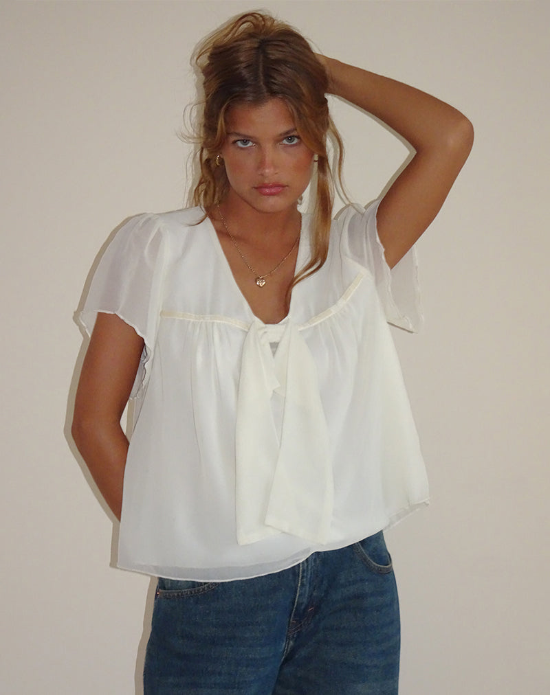 Immagine di Rike Top lungo in chiffon Avorio