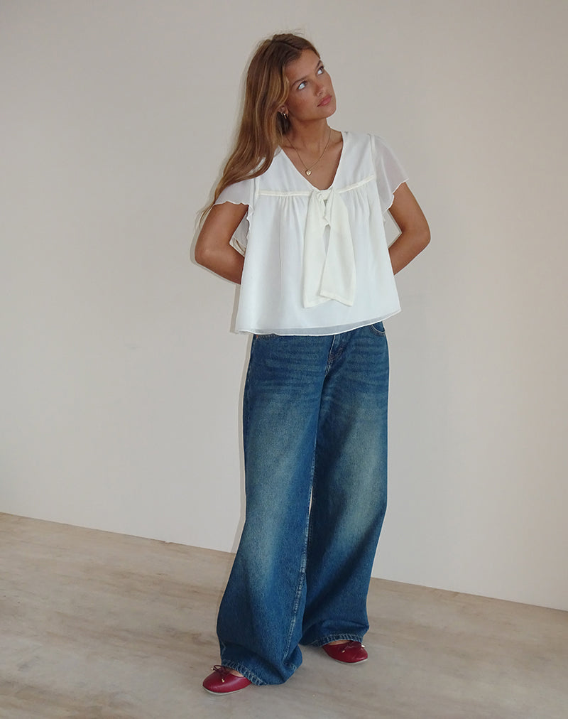 Immagine di Rike Top lungo in chiffon Avorio