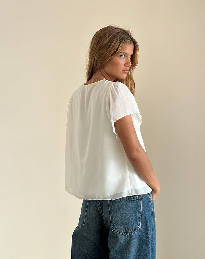 Immagine di Rike Top lungo in chiffon Avorio